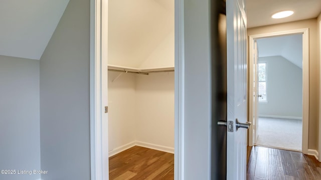 4720 Ferrer Way, Jeffersontown, KY 40299 - walk in closet with vaulted ceiling and wood finished floors