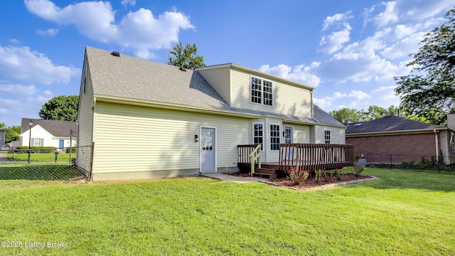 4720 Ferrer Way, Jeffersontown, KY 40299 - back of property with a deck and a shingled roof