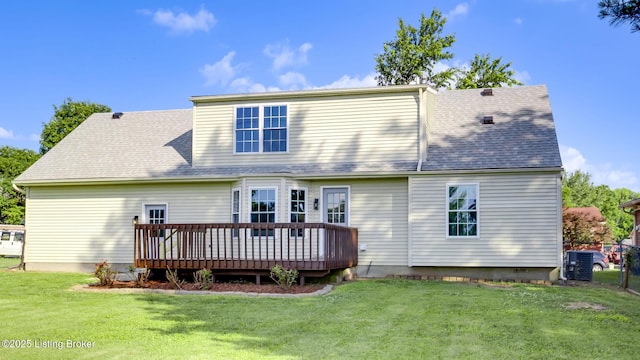 4720 Ferrer Way, Jeffersontown, KY 40299 - rear view of house with a wooden deck and a yard