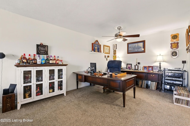 111 La Fontenay Ct, Louisville, KY 40223 - office area featuring carpet floors and a ceiling fan