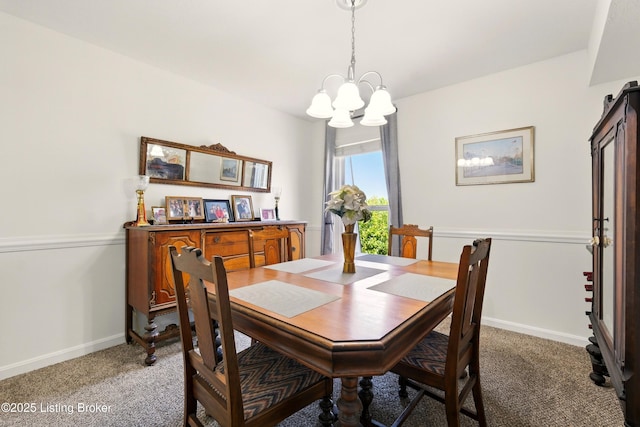 111 La Fontenay Ct, Louisville, KY 40223 - carpeted dining area featuring a chandelier and baseboards