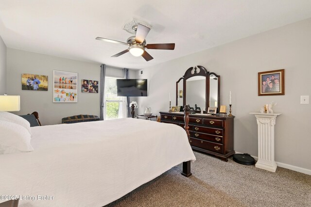 111 La Fontenay Ct, Louisville, KY 40223 - bedroom featuring carpet floors and a ceiling fan
