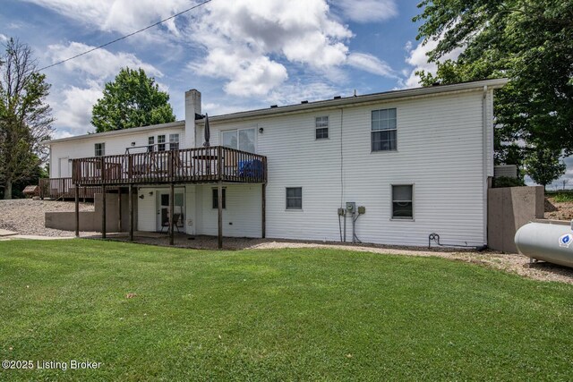 2923 High Plains Rd, Vine Grove, KY 40175 - back of house featuring a wooden deck and a yard