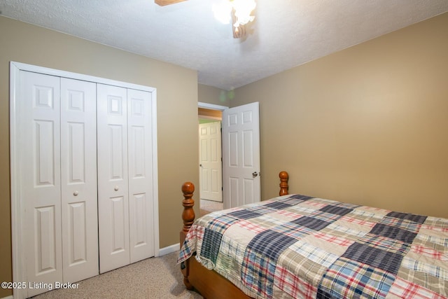 2923 High Plains Rd, Vine Grove, KY 40175 - bedroom with light colored carpet, a closet, and ceiling fan