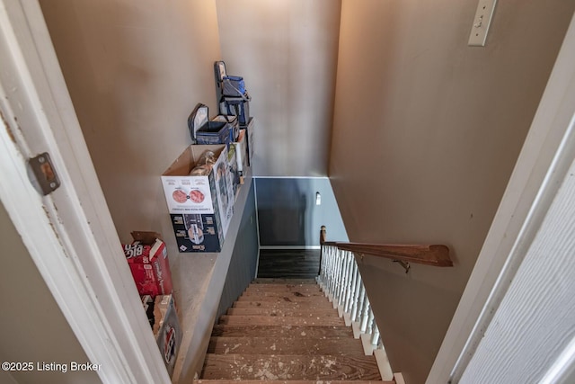 2923 High Plains Rd, Vine Grove, KY 40175 - stairs with hardwood / wood-style flooring
