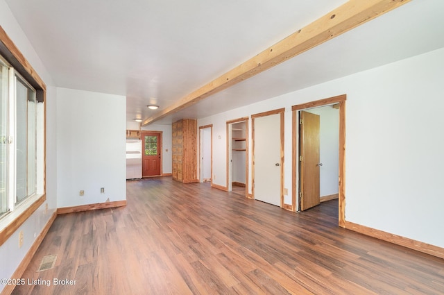 1465 Swope Rd, Owenton, KY 40359 - spare room with wood finished floors and beamed ceiling