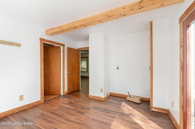 1465 Swope Rd, Owenton, KY 40359 - spare room with wood finished floors and beamed ceiling