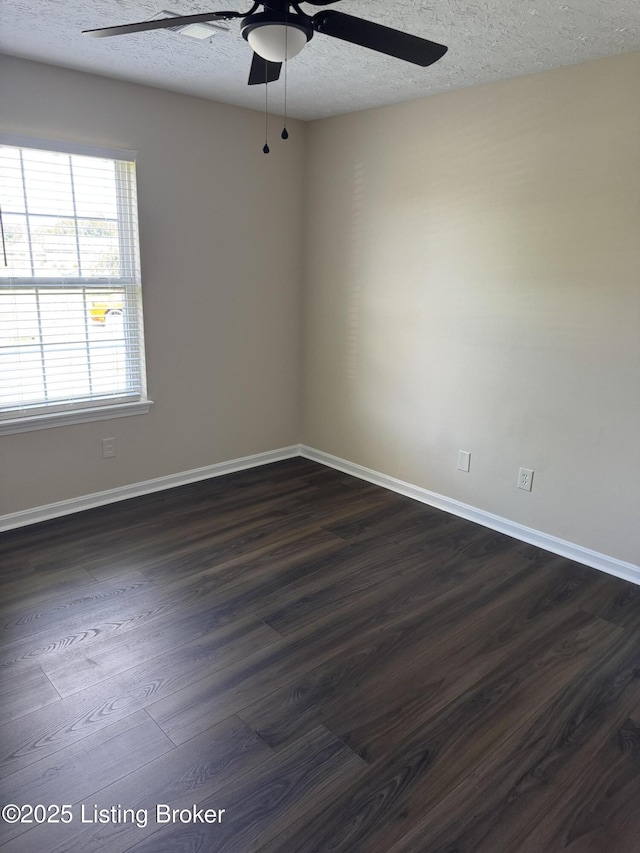 106 Clay Ct, Bardstown, KY 40004 - empty room with a ceiling fan, dark wood-style flooring, and a textured ceiling