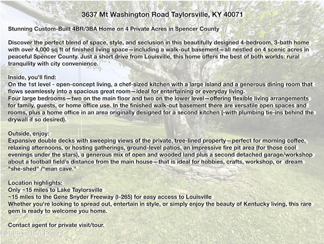 3637 Mount Washington Rd, Taylorsville, KY 40071 - view of a document
