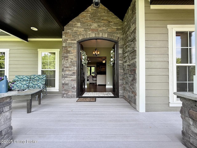 3637 Mount Washington Rd, Taylorsville, KY 40071 - entrance to property featuring stone siding and a security system