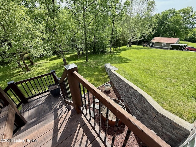 3637 Mount Washington Rd, Taylorsville, KY 40071 - wooden terrace with a lawn