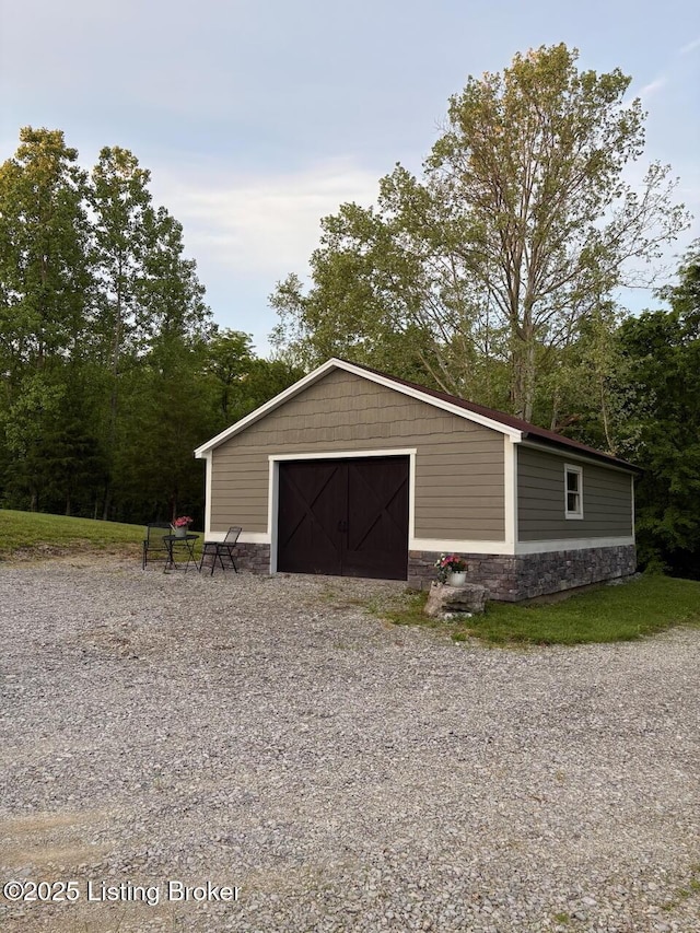 3637 Mount Washington Rd, Taylorsville, KY 40071 - detached garage featuring driveway