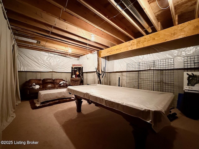 3637 Mount Washington Rd, Taylorsville, KY 40071 - playroom with billiards table and carpet