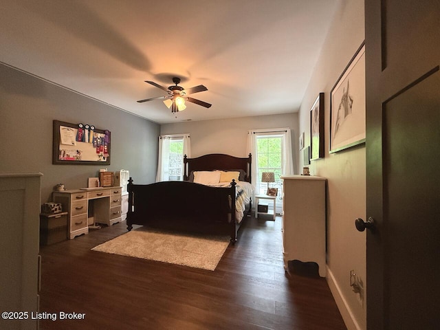 3637 Mount Washington Rd, Taylorsville, KY 40071 - bedroom featuring dark wood finished floors and a ceiling fan
