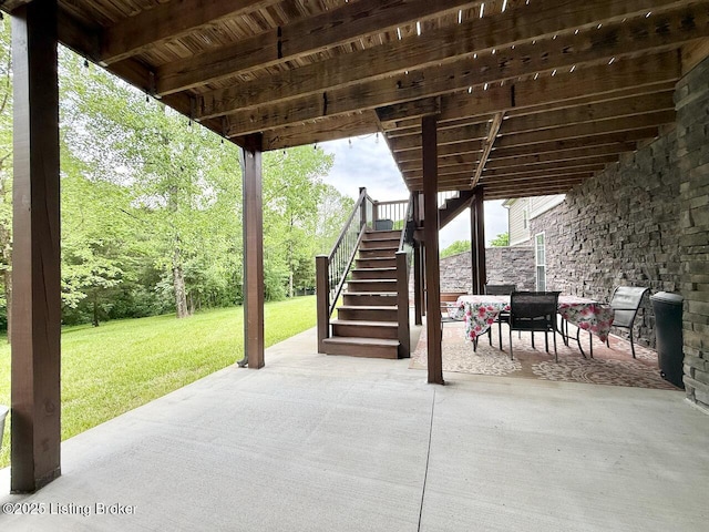 3637 Mount Washington Rd, Taylorsville, KY 40071 - view of patio with stairway and outdoor dining space