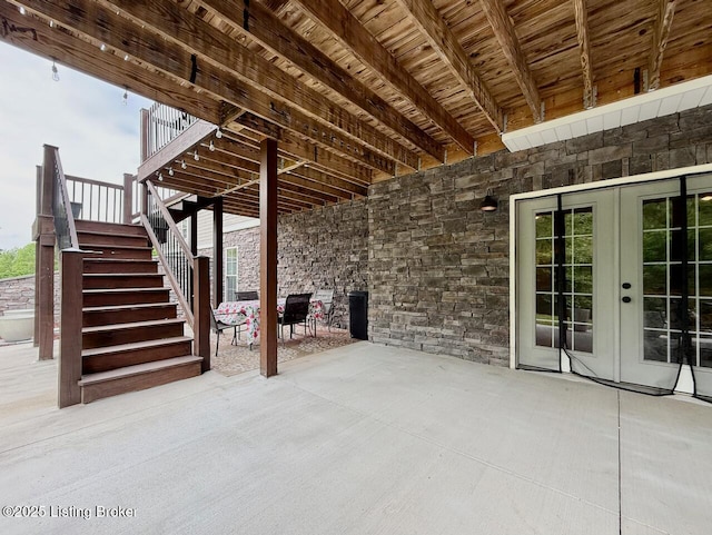 3637 Mount Washington Rd, Taylorsville, KY 40071 - view of patio with french doors and stairs