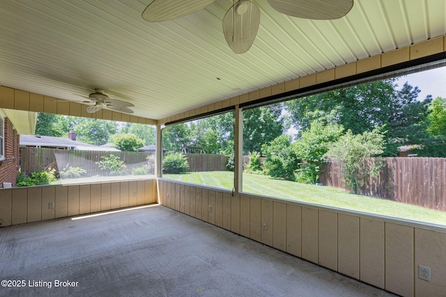 7502 Sam Ct, Louisville, KY 40214 - unfurnished sunroom featuring ceiling fan and plenty of natural light