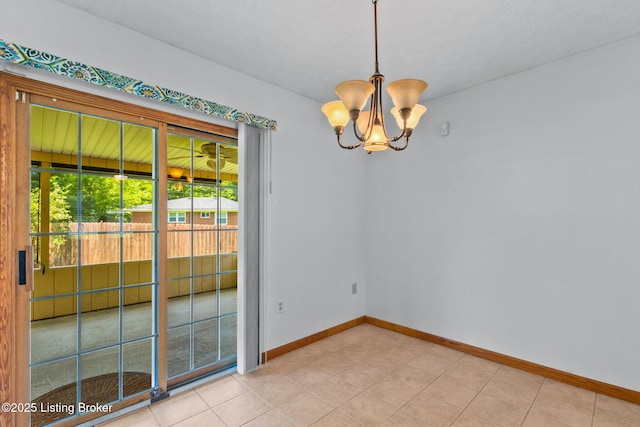 7502 Sam Ct, Louisville, KY 40214 - unfurnished room featuring a chandelier and light tile patterned flooring