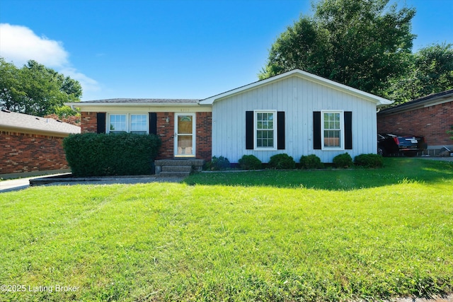 8313 Daverman Dr, Louisville, KY 40228 - single story home with a front lawn, board and batten siding, and brick siding