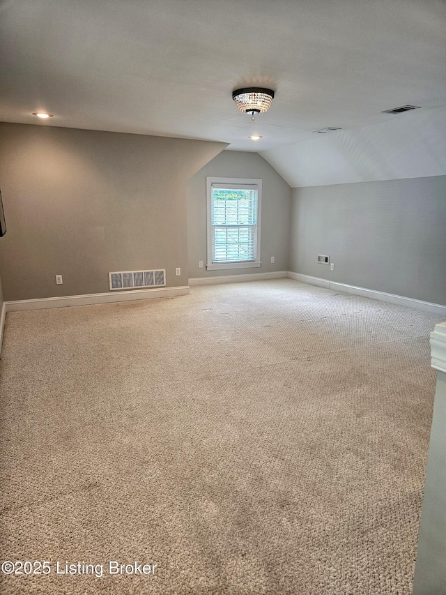 3919 Staebler Ave, Louisville, KY 40207 - additional living space featuring vaulted ceiling and carpet flooring