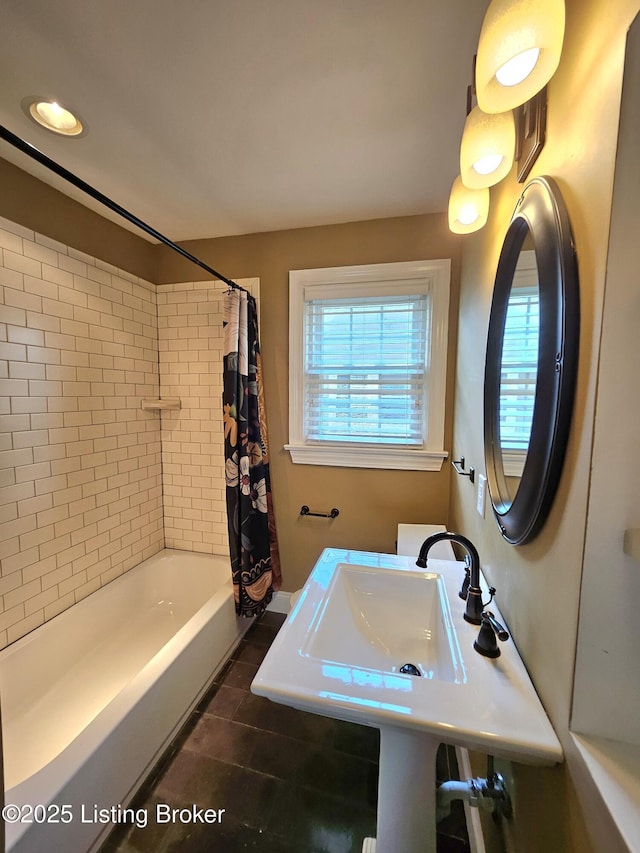 3919 Staebler Ave, Louisville, KY 40207 - full bathroom with tile patterned floors and shower / bath combo