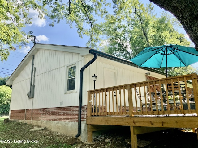 444 Lagrange Rd, New Castle, KY 40050 - view of side of property with a wooden deck and brick siding