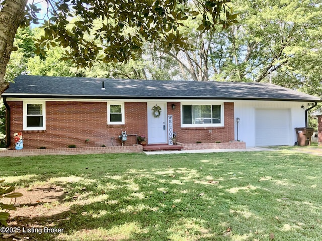 444 Lagrange Rd, New Castle, KY 40050 - ranch-style home with a garage, brick siding, and a front yard