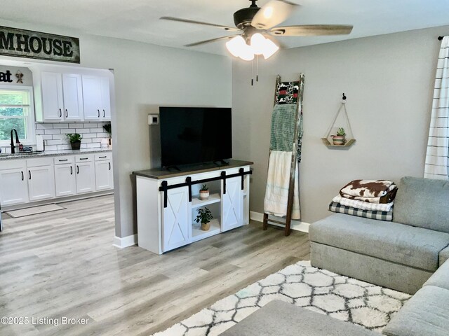 444 Lagrange Rd, New Castle, KY 40050 - living room with light wood-type flooring and ceiling fan