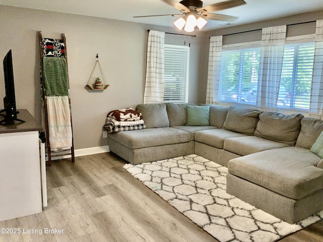 444 Lagrange Rd, New Castle, KY 40050 - living room featuring a ceiling fan and light wood-style floors