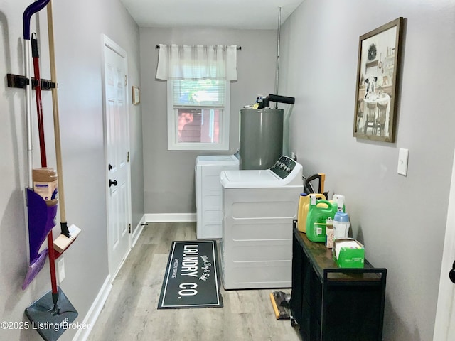444 Lagrange Rd, New Castle, KY 40050 - laundry area with water heater, washing machine and clothes dryer, and wood finished floors