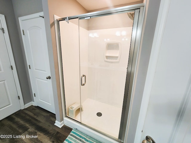 12630 Orell Station Pl, Louisville, KY 40272 - bathroom with wood finished floors and a shower stall