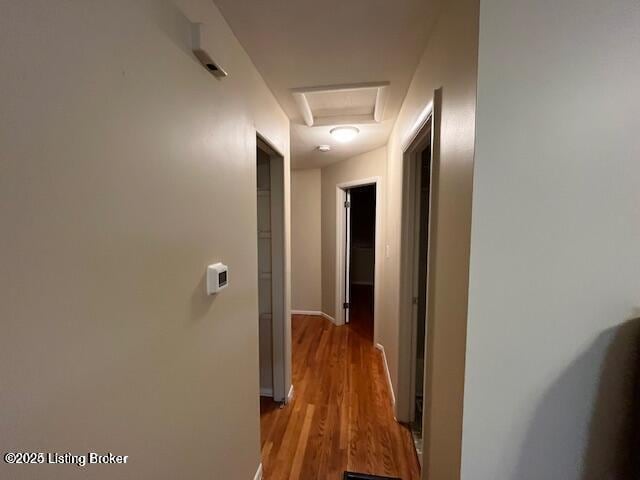 3510 Ethelwood Dr, Jeffersontown, KY 40299 - hall featuring attic access and wood finished floors