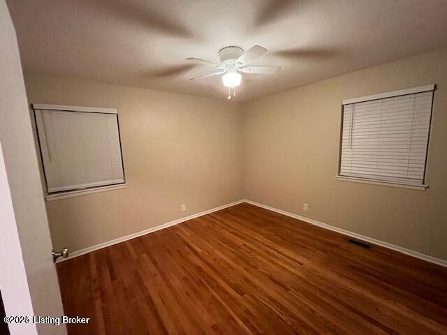 3510 Ethelwood Dr, Jeffersontown, KY 40299 - unfurnished room with wood finished floors and ceiling fan