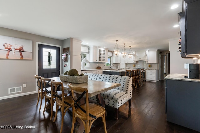 10020 Oak Grove Rd, Louisville, KY 40291 - dining room with dark wood-style flooring and recessed lighting