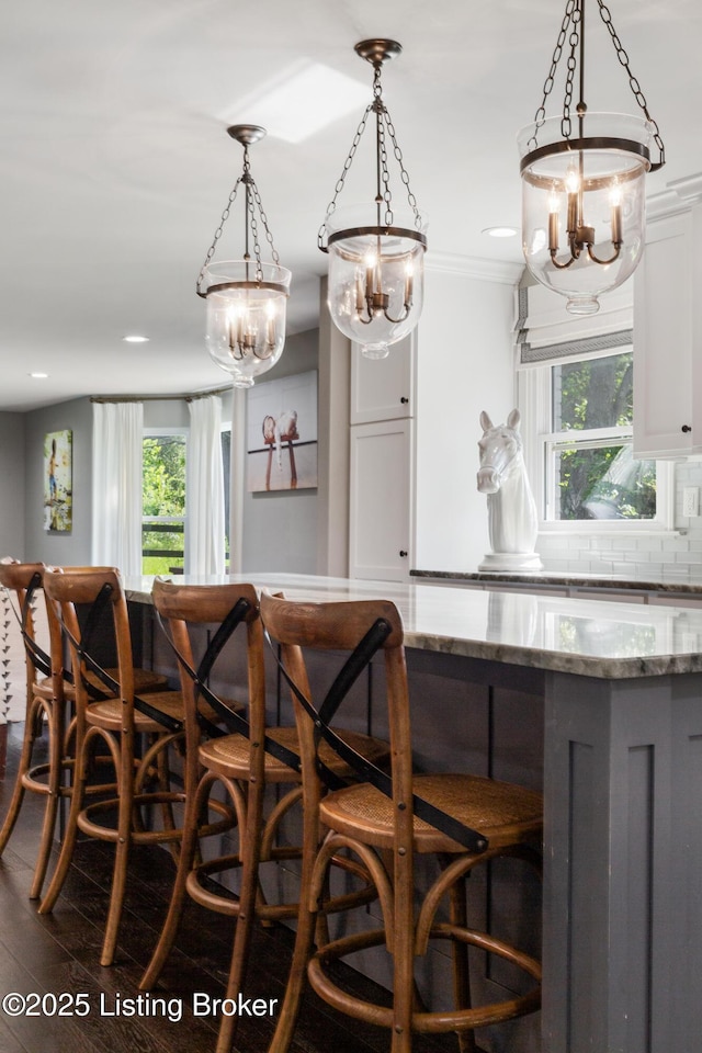 10020 Oak Grove Rd, Louisville, KY 40291 - dining room with a chandelier, recessed lighting, and dark wood-style flooring