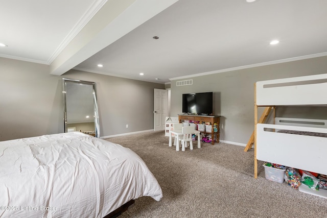 10020 Oak Grove Rd, Louisville, KY 40291 - carpeted bedroom featuring recessed lighting and ornamental molding