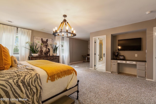 10020 Oak Grove Rd, Louisville, KY 40291 - bedroom featuring a chandelier and light colored carpet