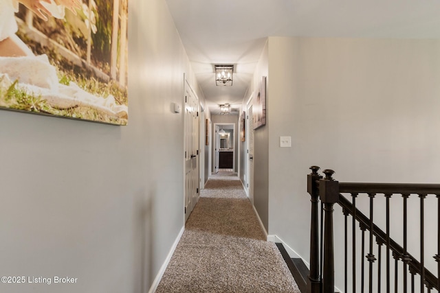 10020 Oak Grove Rd, Louisville, KY 40291 - hall with attic access, carpet floors, and an upstairs landing