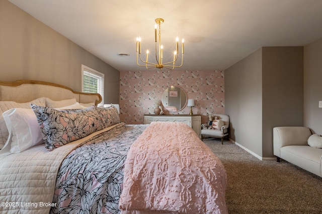 10020 Oak Grove Rd, Louisville, KY 40291 - bedroom featuring a chandelier and carpet