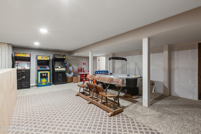 10020 Oak Grove Rd, Louisville, KY 40291 - finished basement with carpet flooring and recessed lighting