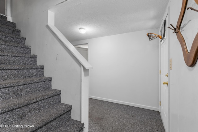 2625 Shumate Rd, Ekron, KY 40117 - staircase with a textured ceiling and carpet