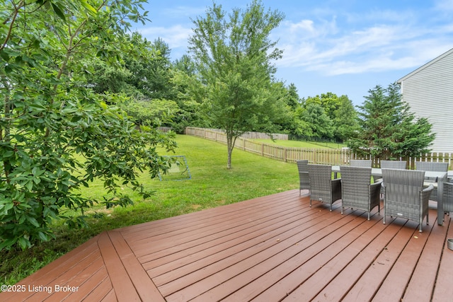 10008 Hornbeam Blvd, Louisville, KY 40228 - deck featuring a fenced backyard and outdoor dining area