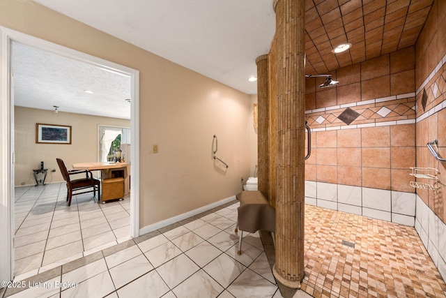 4333 Wax Rd, Clarkson, KY 42726 - full bathroom featuring tiled shower, tile patterned floors, and recessed lighting