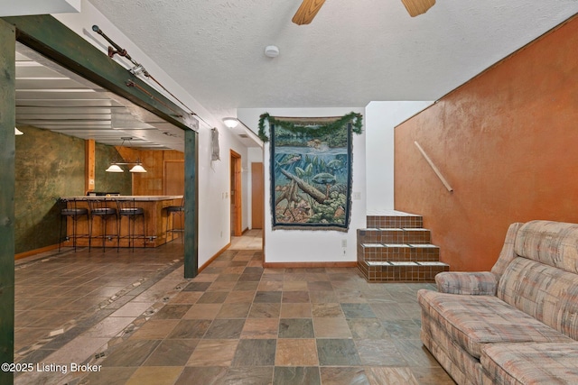 4333 Wax Rd, Clarkson, KY 42726 - living area with ceiling fan, stairway, and bar
