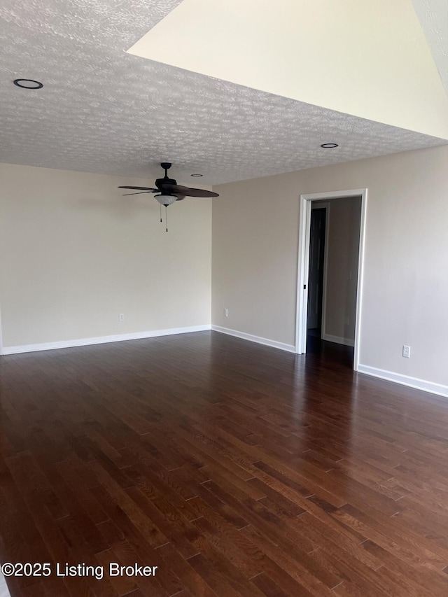 9403 Alex Ct, Louisville, KY 40299 - spare room with dark wood-style flooring, a ceiling fan, and a textured ceiling