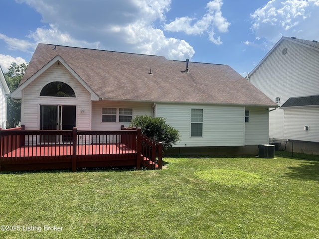 9403 Alex Ct, Louisville, KY 40299 - back of house with a deck and a shingled roof