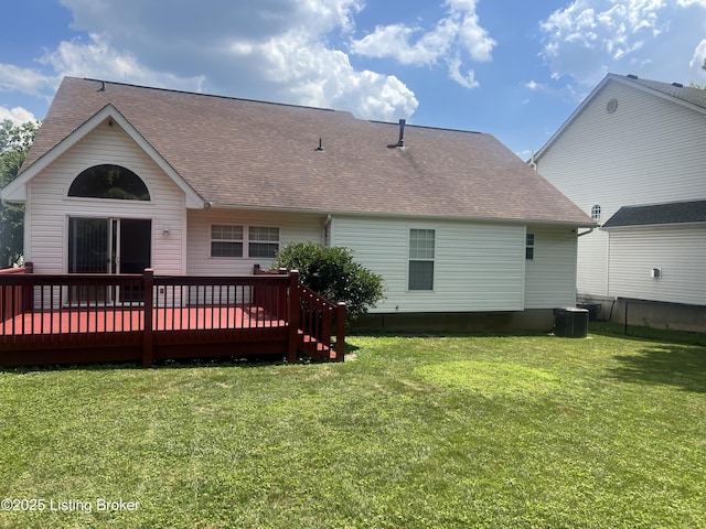 9403 Alex Ct, Louisville, KY 40299 - rear view of house featuring a deck and a shingled roof