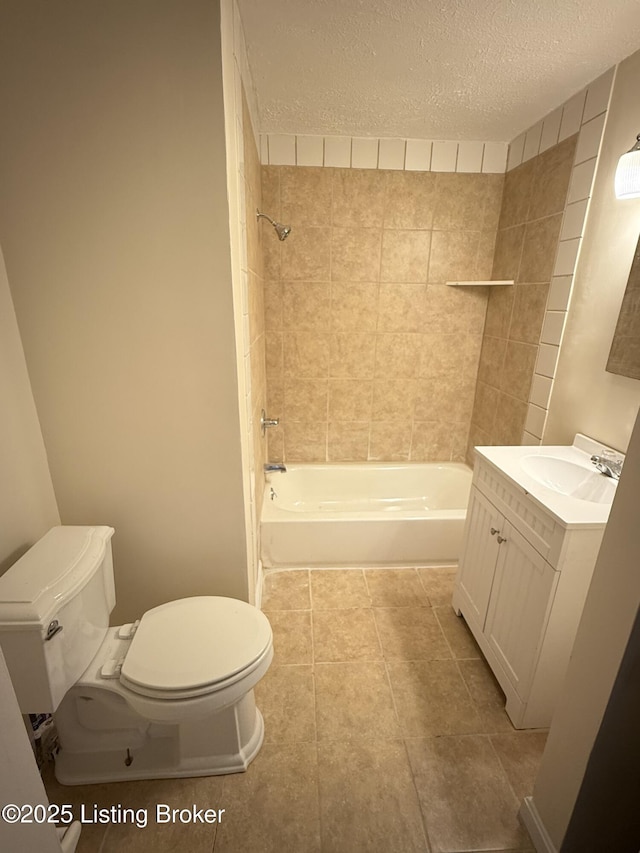 934 Palatka Rd, Louisville, KY 40214 - full bath with vanity, shower / washtub combination, a textured ceiling, and tile patterned flooring