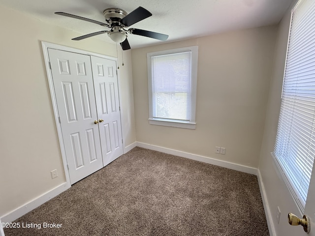 934 Palatka Rd, Louisville, KY 40214 - unfurnished bedroom featuring carpet floors, a closet, and ceiling fan