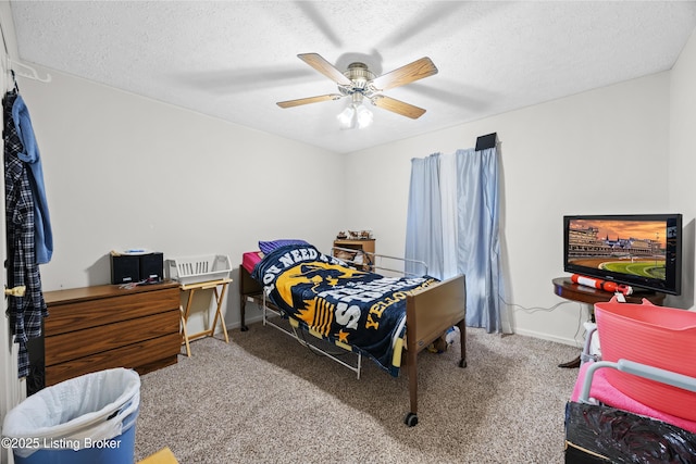 1291 Lipps Ln, Louisville, KY 40219 - carpeted bedroom featuring ceiling fan and a textured ceiling